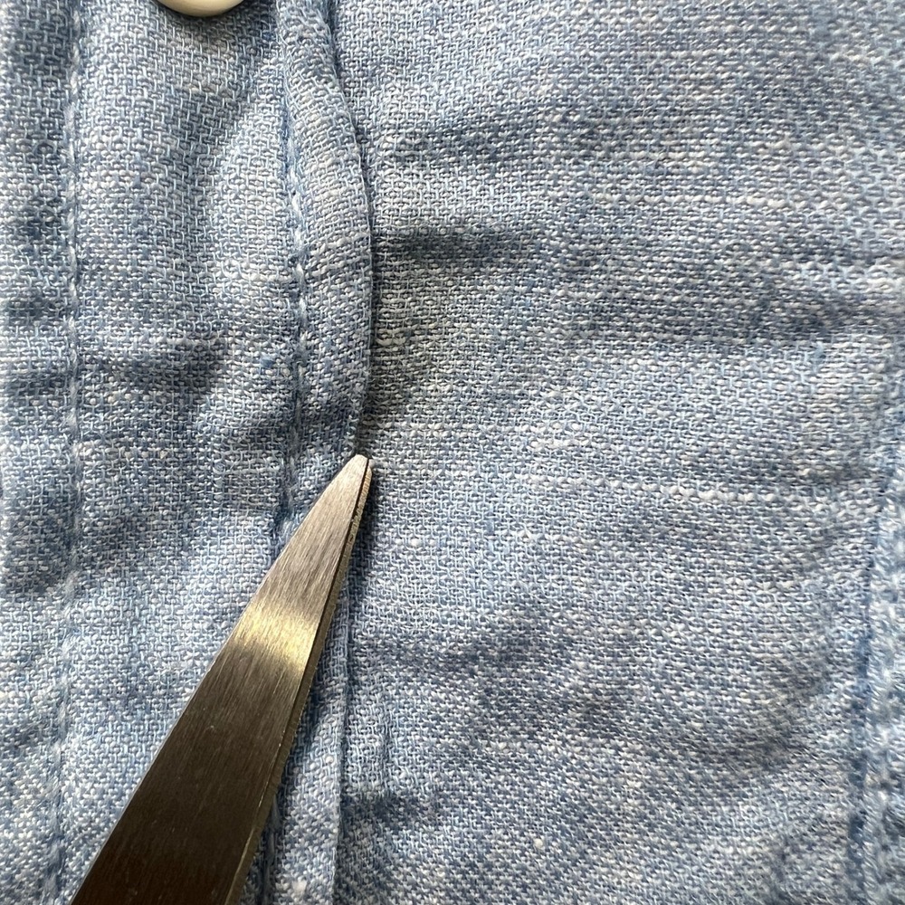 MARTIN GORDON Linen‎ Shirt Long Sleeve Button Up Light Blue Mens XL Coastal - Picture 8 of 11